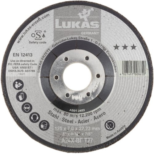 10 Stk | Schruppscheibe T27 für Stahl 115x7 mm gekröpft | für Winkelschleifer | A24X-BF