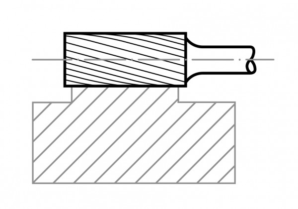 1 Stk | Mini-Fräser HFA Zylinderform für Edelstahl/Stahl 10x4 mm Schaft 3 mm
