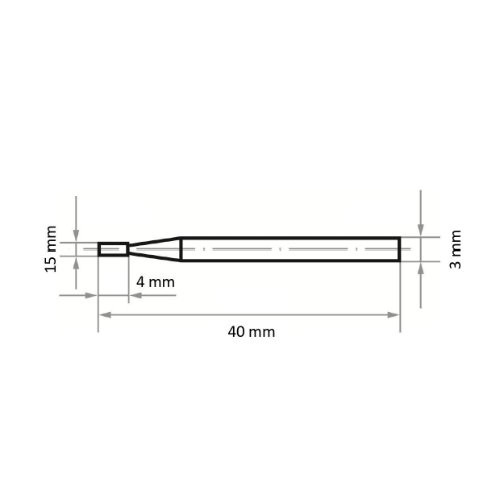 1 Stk | Mini-Fräser HFA Zylinderform für Edelstahl/Stahl 15x4 mm Schaft 3 mm